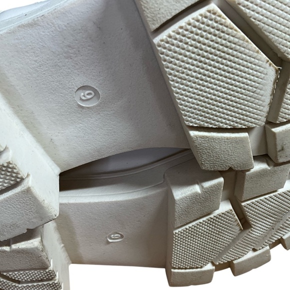 STREETWEAR SOCIETY Winter White Faux Leather Chunky Chelsea Boots US Sz 9 - Picture 8 of 9